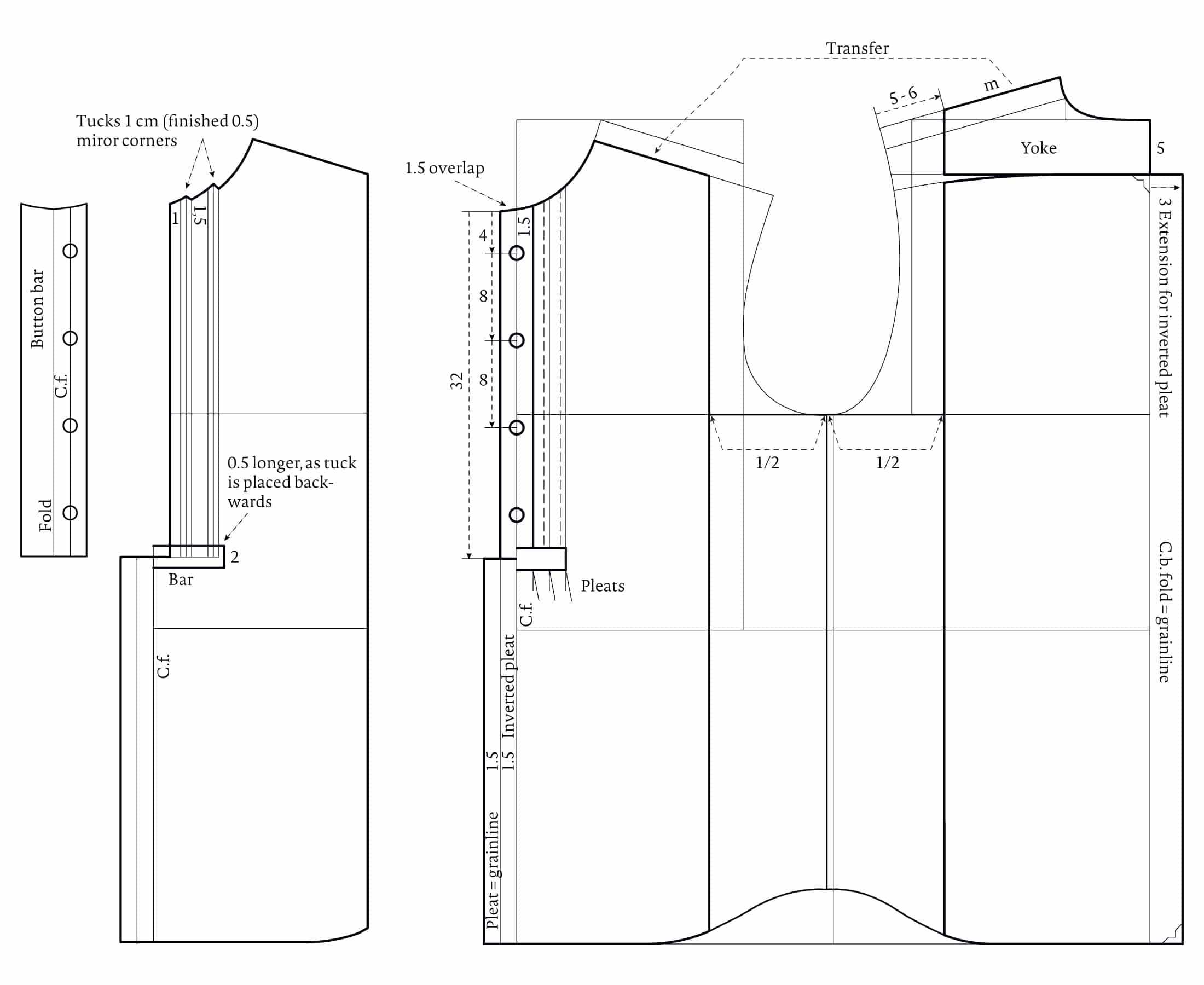 pattern construction of a guild shirt