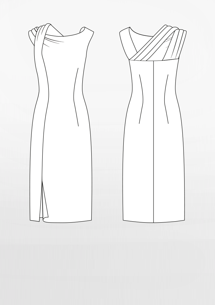 Produkt: Schnittmuster Kleid mit Schulterdrapierung