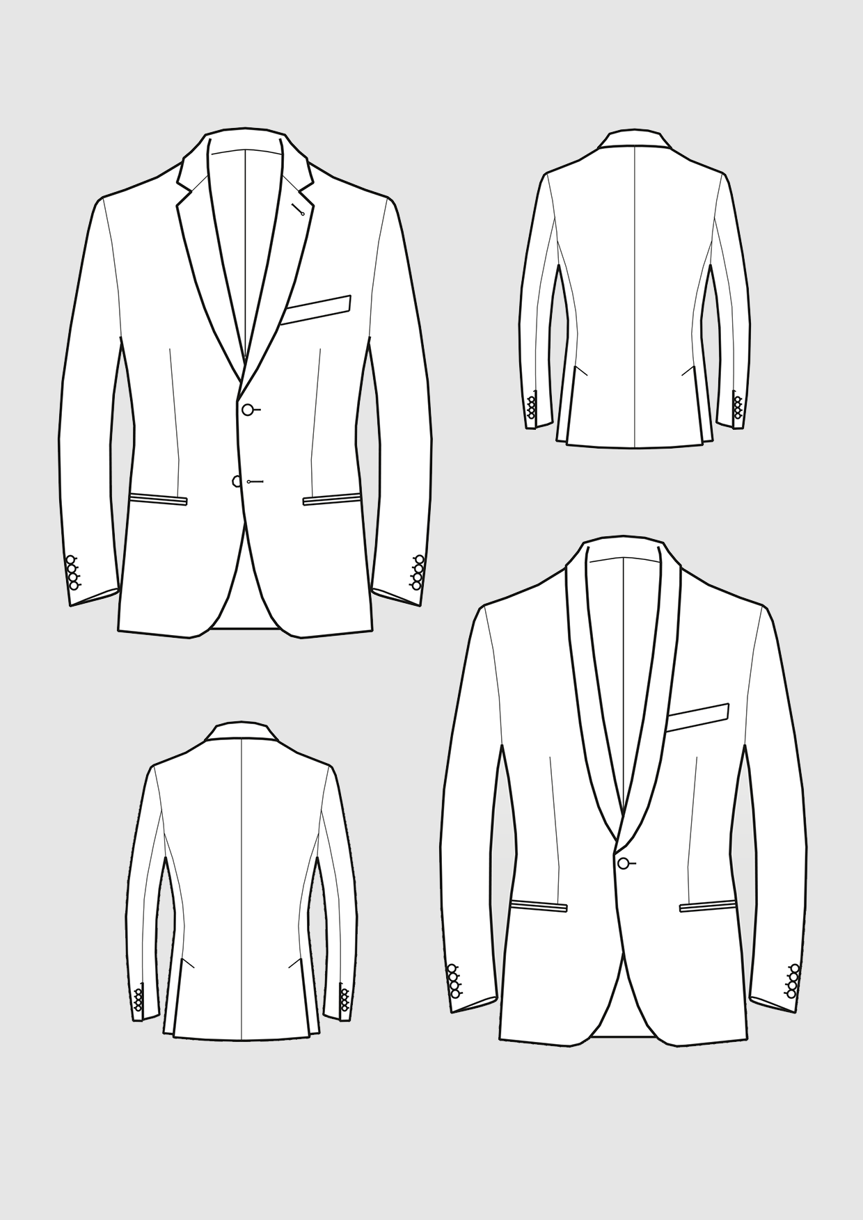 Produkt: Schnittmuster Grundschnitt Slim-Fit Sakko einreihig