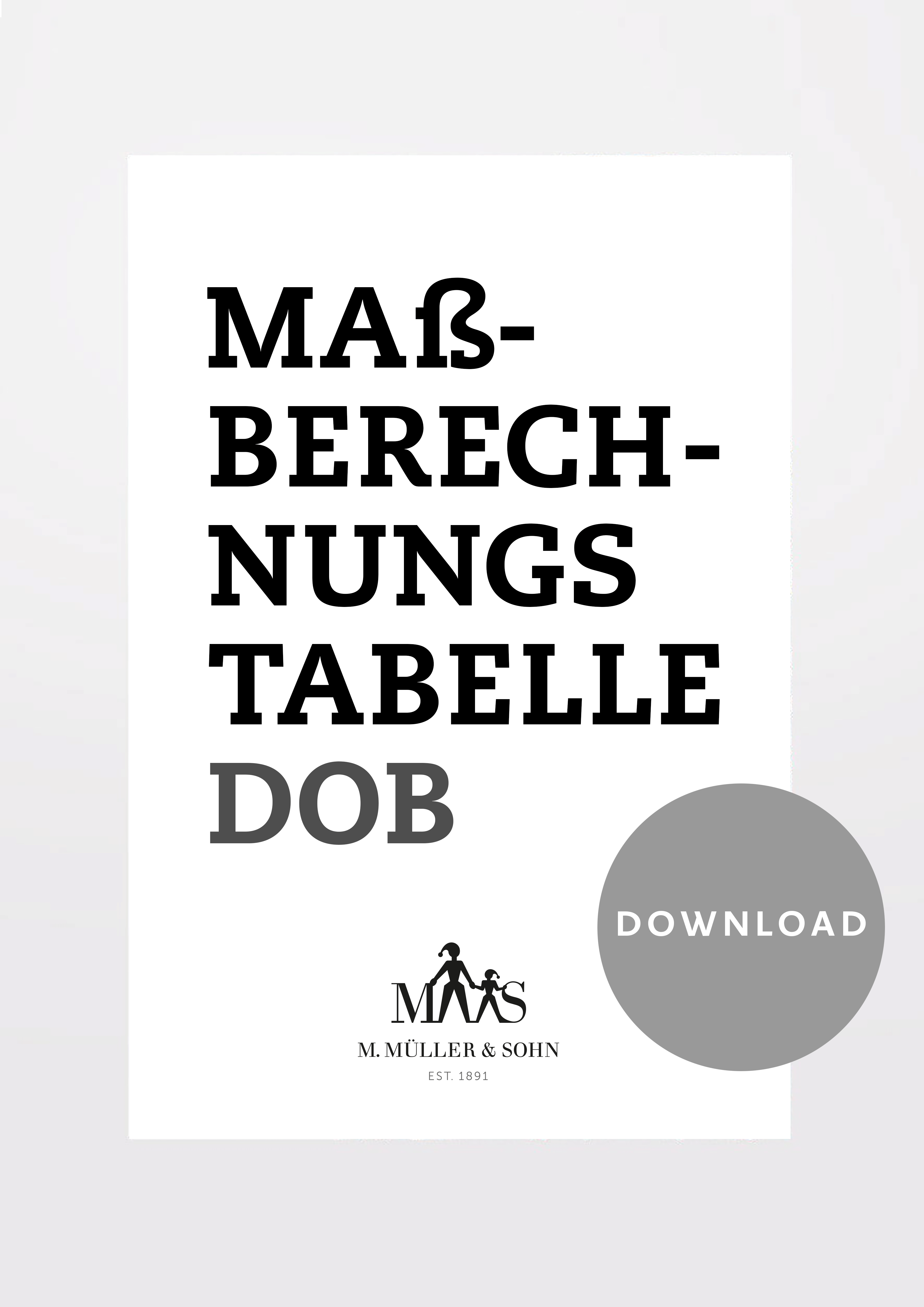 Produkt: Maßberechnungstabelle für Damenbekleidung
